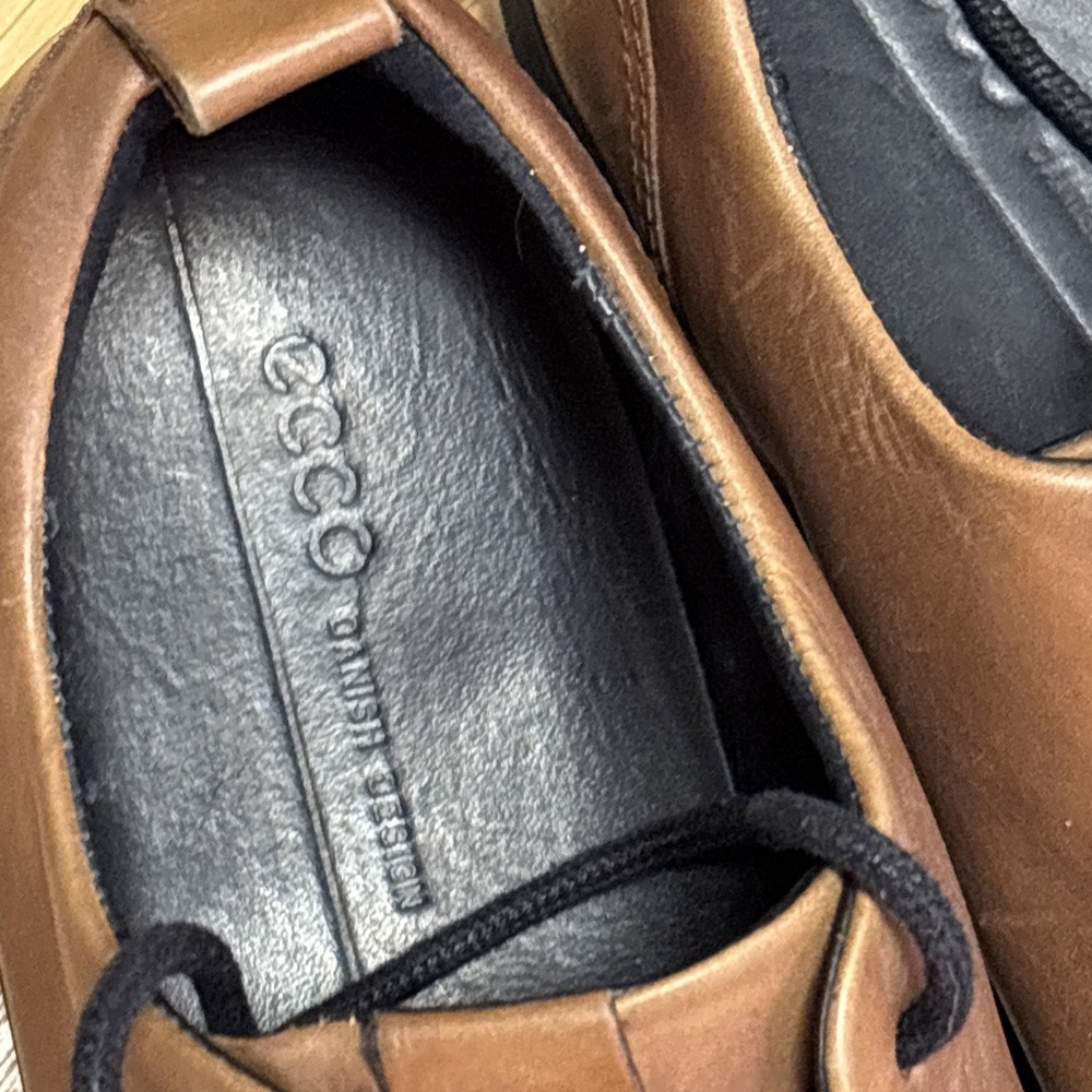 ECCO Soft Lux Cognac (Ombre) Leather Lace Up Sneakers EU 39 6.5 M 8.5 W - Picture 2 of 16